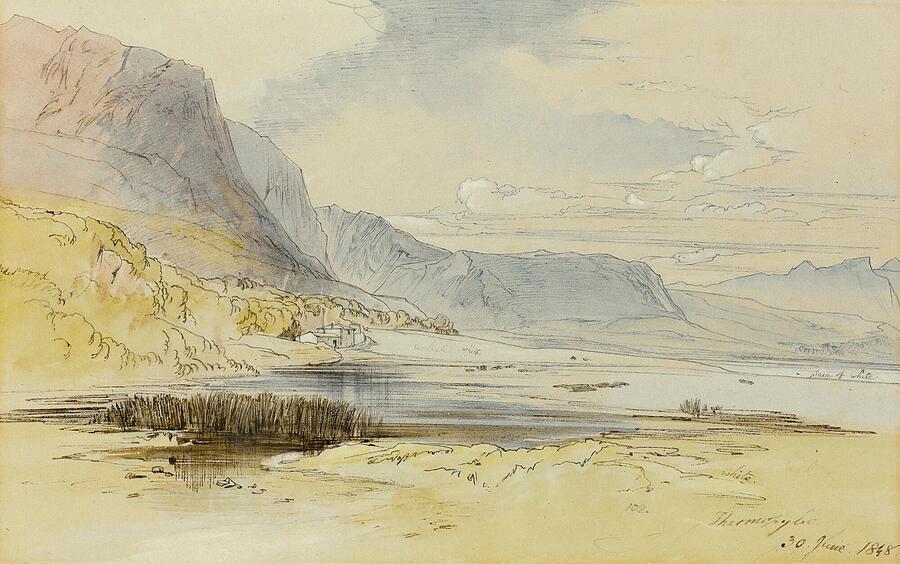 Thermopylae Greece Painting by Edward Lear English - Fine Art America