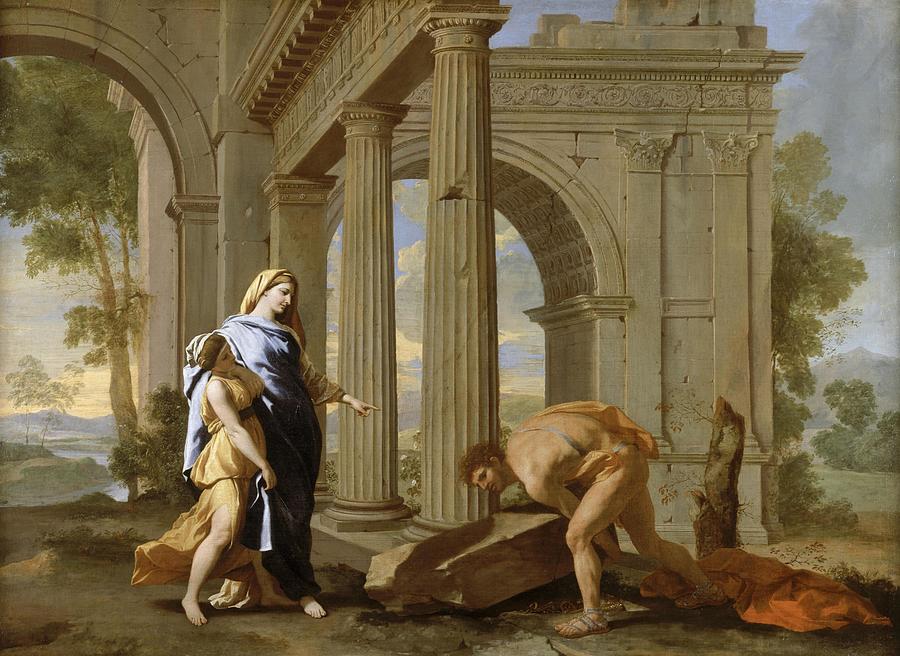 Thesee Retrouve L Epee De Son Pere Theseus Finds His Father S Sword Painting By NicolasPoussin