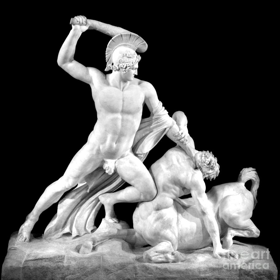 Antonio Canova Photograph - Theseus Slaying The Centaur, By Antonio Canova by Douglas Taylor