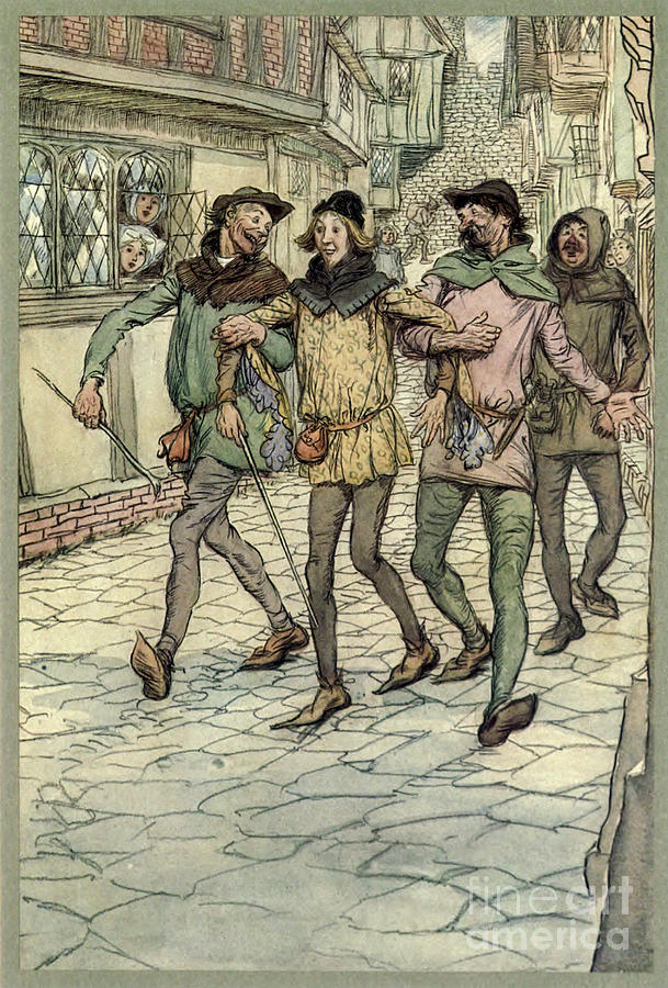 They carried me to the tavern h1 Drawing by Historic Illustrations