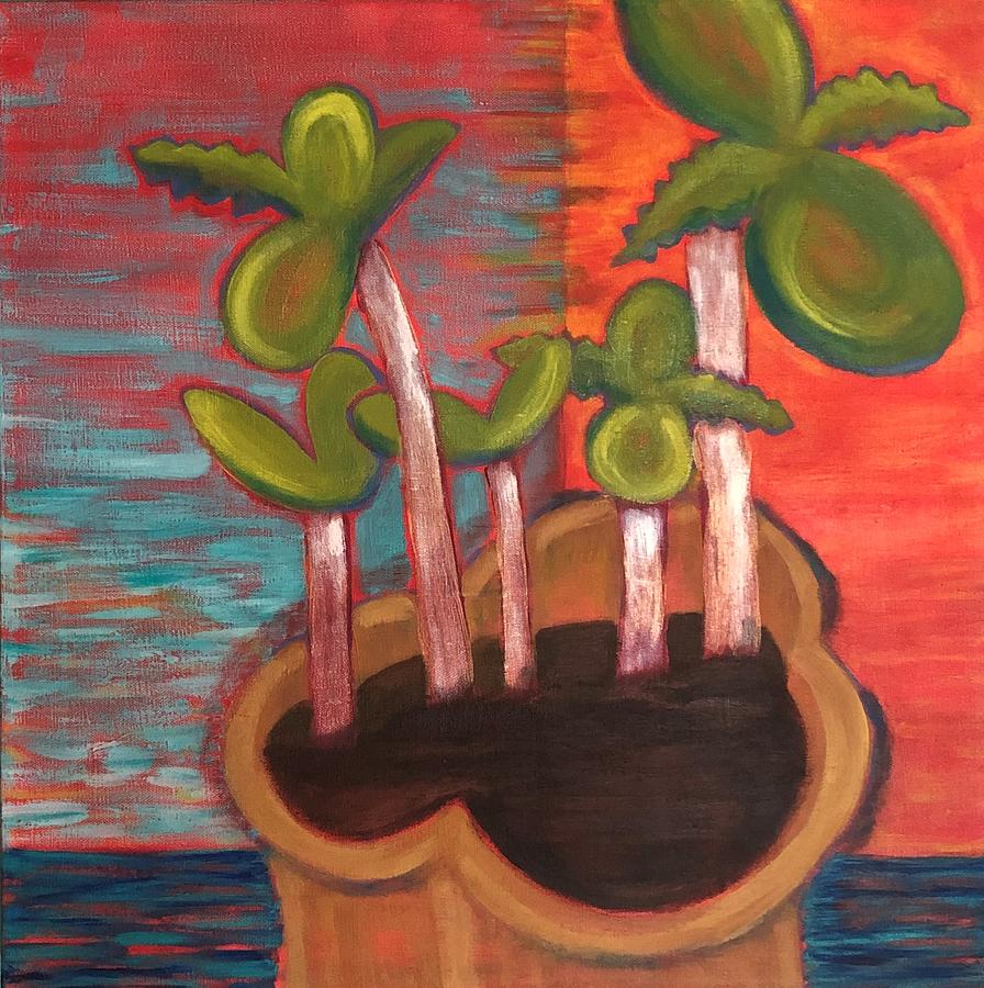 Pot Painting - They Sprouted by Karina Zedalis