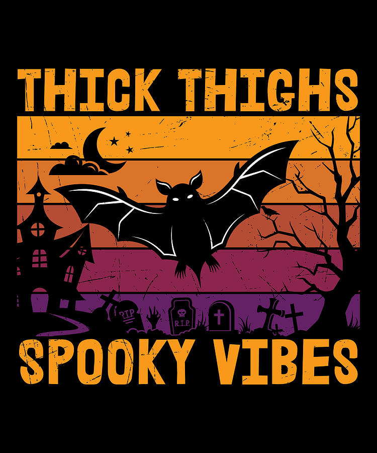 Goth Throw Pillow - Halloween Cushion - Thick Thighs Spooky Vibes