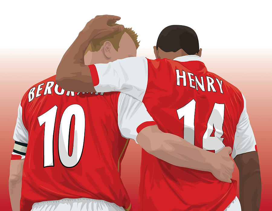 Thierry Henry amp Dennis Bergkamp Poster Painting by Steve Reynolds