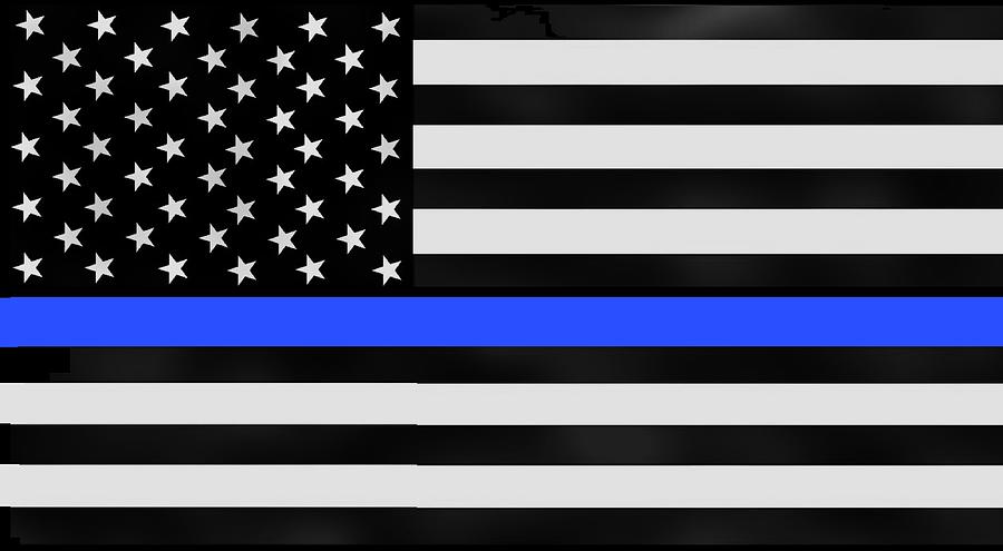 Thin Blue Line Digital Art by Daniel Baran - Pixels