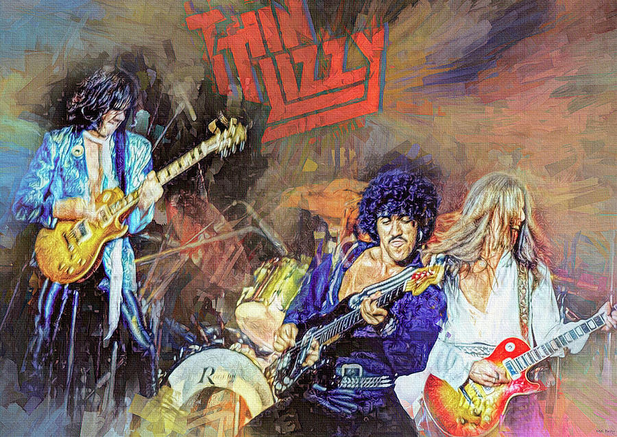 Thin Lizzy Live Mixed Media by Mal Bray