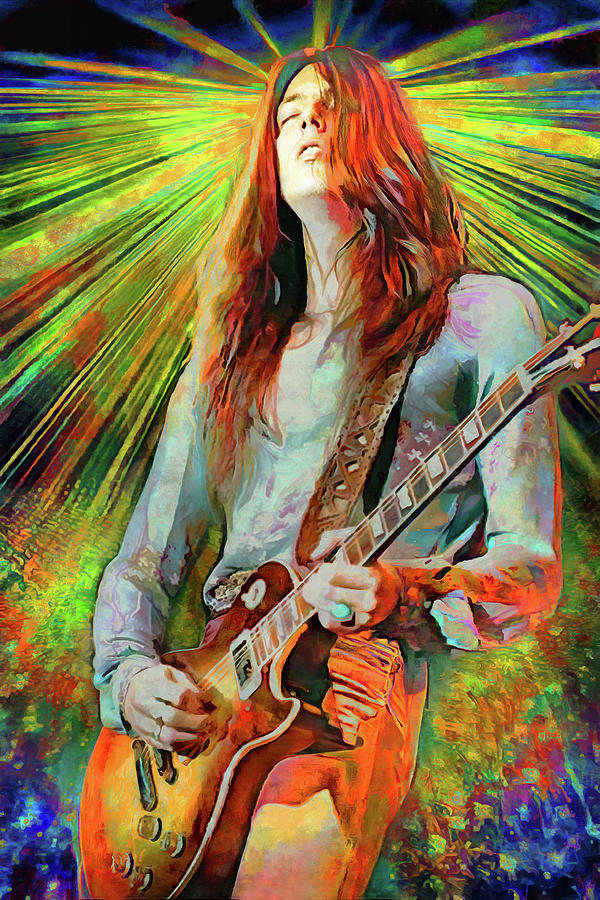 Thin Lizzy Scott Gorham Art Emerald by James West Digital Art by The Rocker