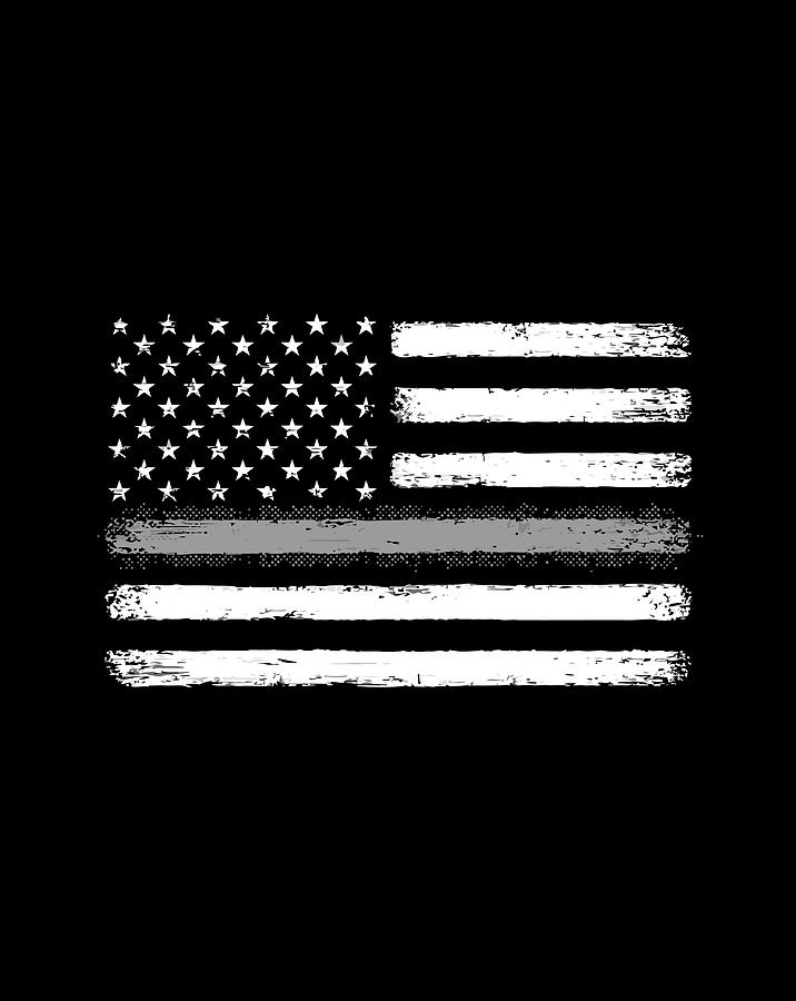 Thin Silver Line Flag Correctional Officer T Corrections Digital Art By Luke Henry