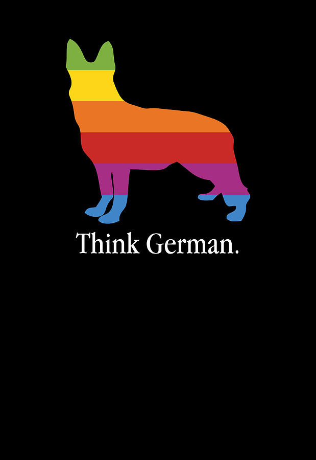 Think German Shepherd LGBT Rainbow Flag Gay Pride Digital Art by Jacob ...