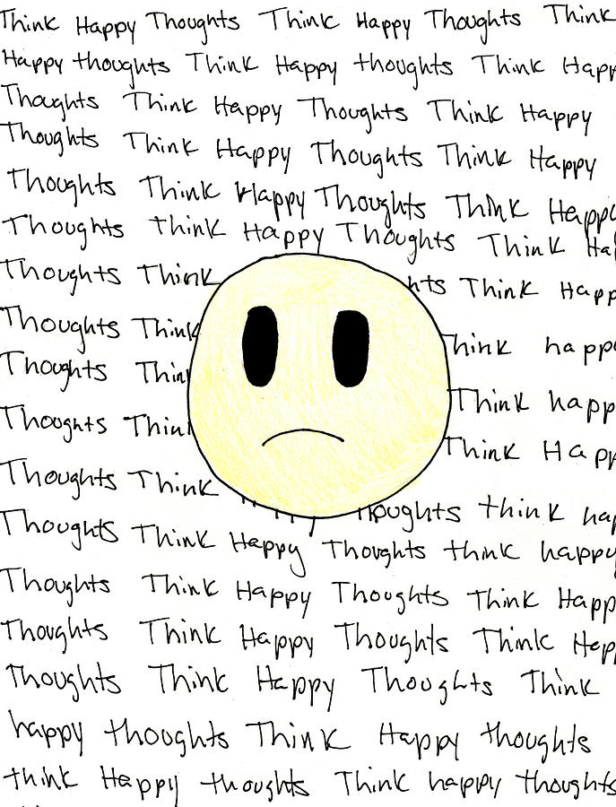 Think Happy Thoughts Drawing By Rachel Simmons