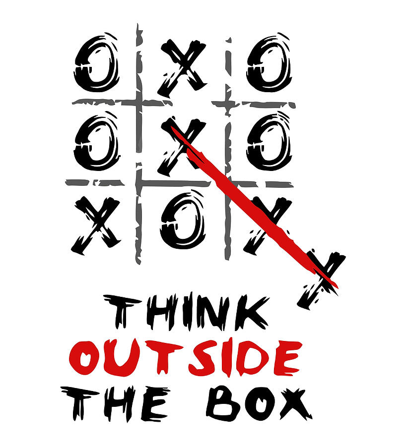 THINK OUT SIDE THE BOX WHITE COLOR Poster retro Painting by Kirsten ...