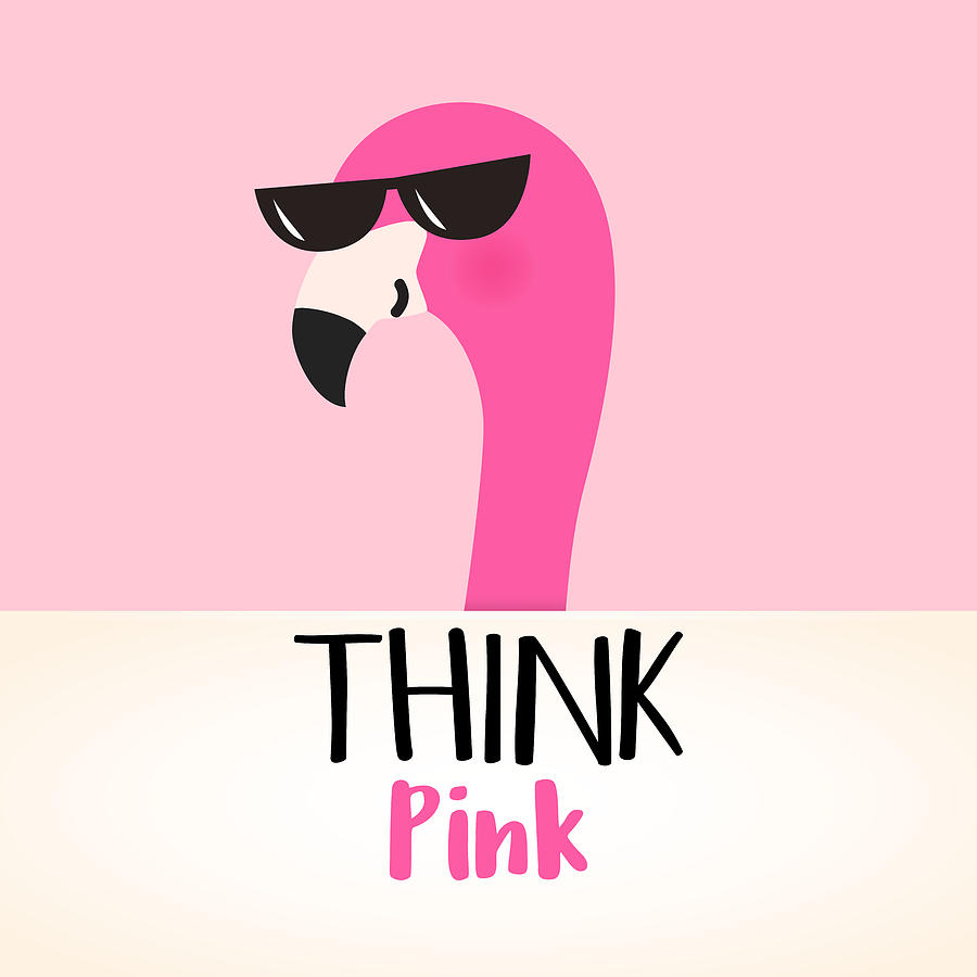 Think Pink Drawing by Beautify My Walls