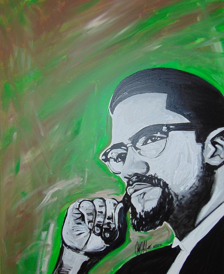Thinking Malcolm Painting by Antonio Moore