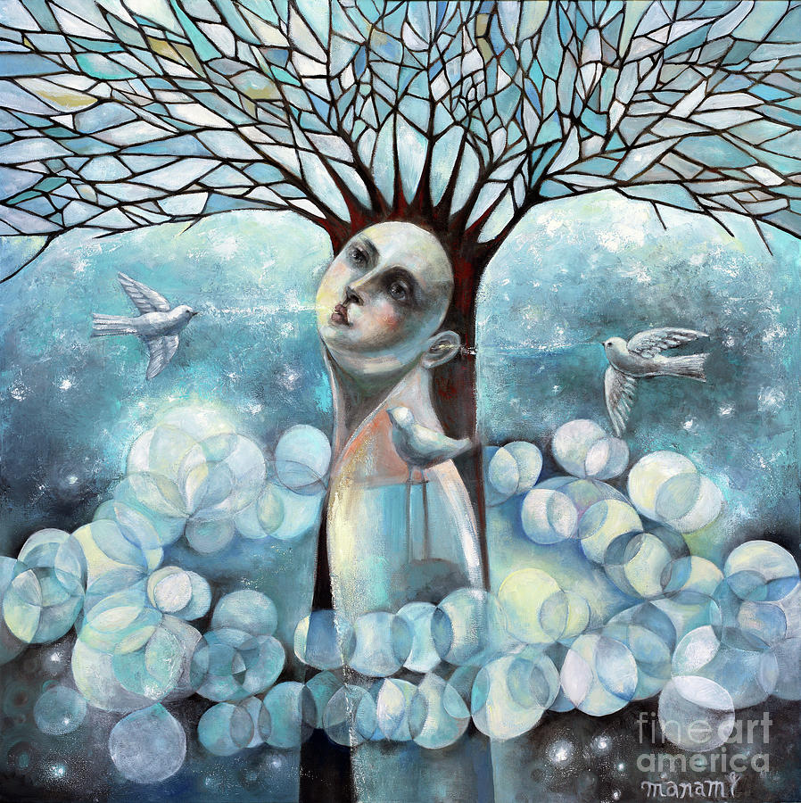 Thinking Tree Painting by Manami Lingerfelt