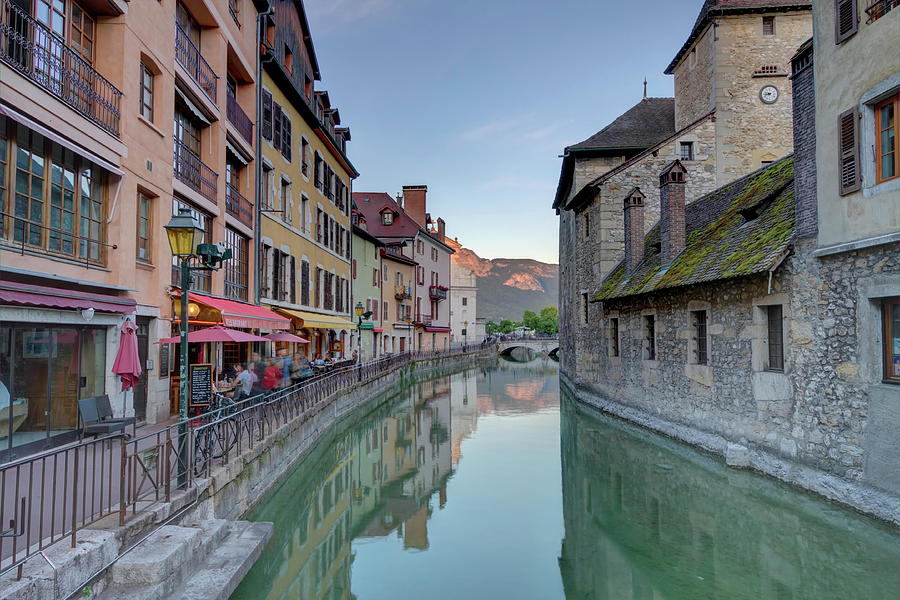 Thiou river in Annecy old city, France, HDR Photograph by Elenarts - Elena Duvernay photo