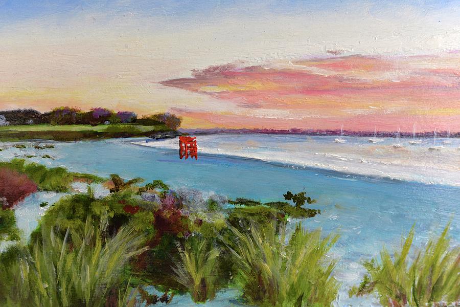 Third Beach Peabody Beach Middletown RI Painting by Patty Kay Hall