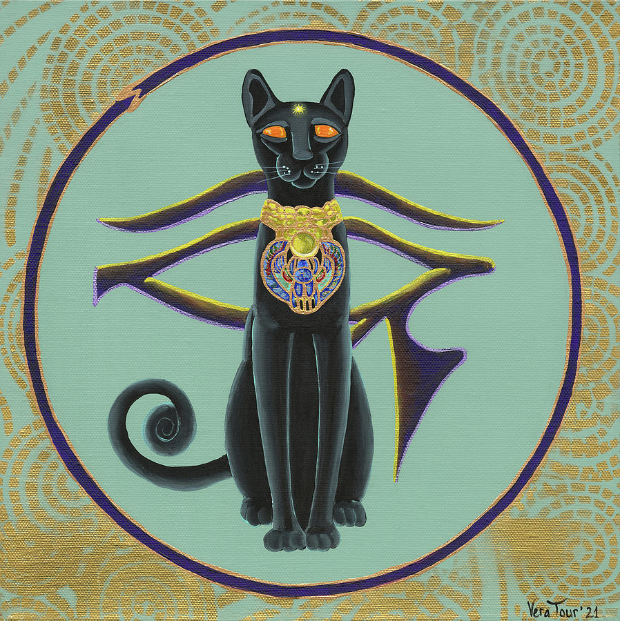 Third Eye Bastet Painting by Vera Tour - Fine Art America