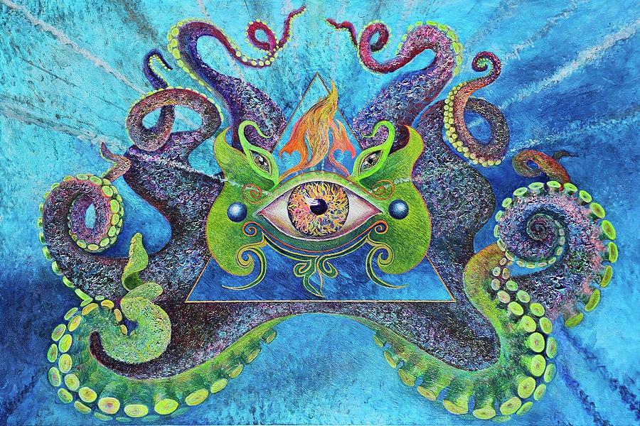 Third Eye Octopi Painting by Jackie Ryan