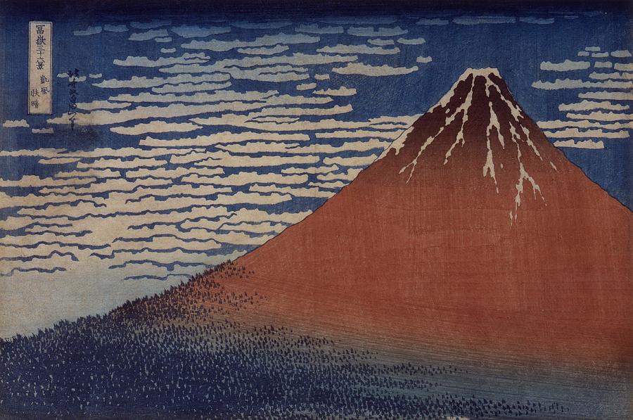 Thirty Six Views Of Mt Fuji Fine Wind Clear Morning Painting By Hokusai 