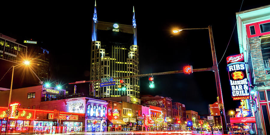 This District - Nashville Lower Broadway Skyline Panorama Photograph