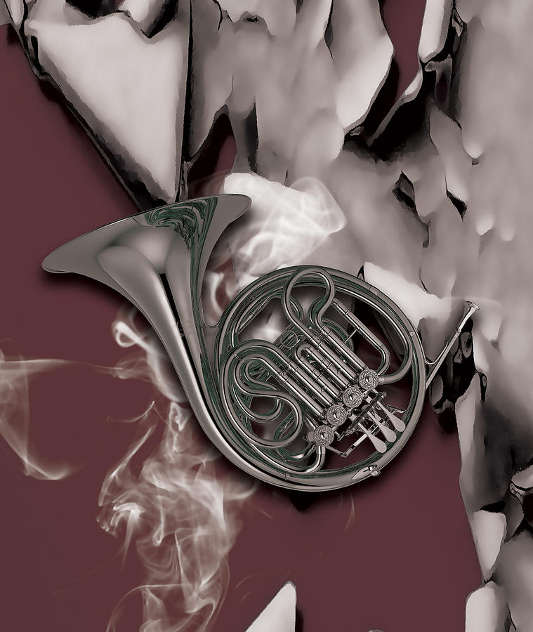 This French Horn Mixed Media by Marvin Blaine
