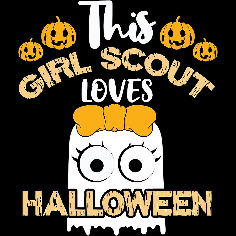 This Girl Scout Loves Halloween Spooky Scary Creepy Tshirt Design Witch Black Magic Boo Candy