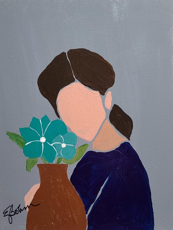 This Girl with Flower Painting by Elise Boam
