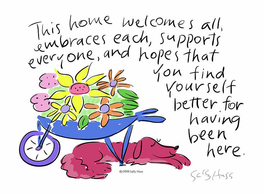 Floral Digital Art - This Home by Sally Huss Floral Digital Art - This Home by Sally Huss