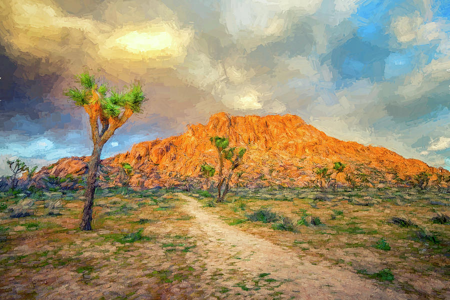 This Is A Joshua Tree Sunset Painterly Effect Digital Art by Joseph S Giacalone