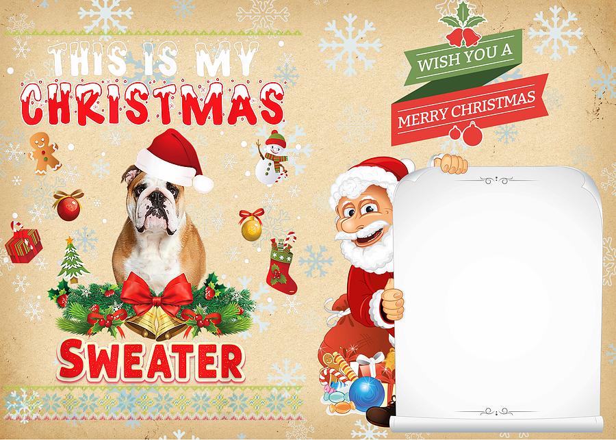 english bulldog christmas sweater