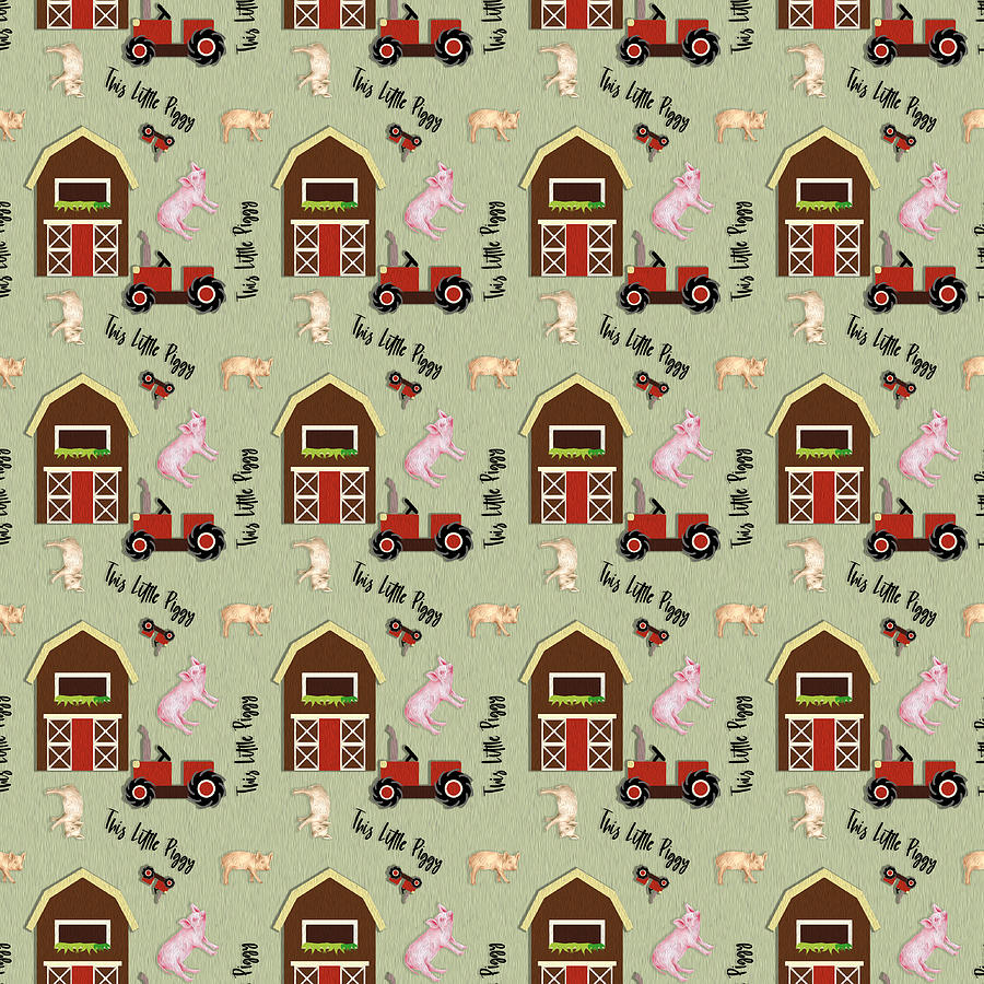 This Little Piggy Pattern Digital Art by Mary Poliquin - Policain Creations