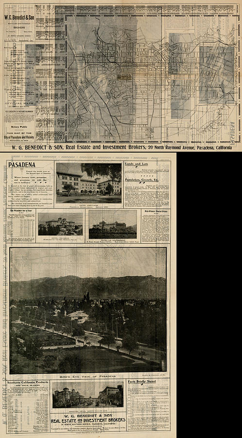 This Map Of The City Of Pasadena And Vicinity Correct To Los Angeles 