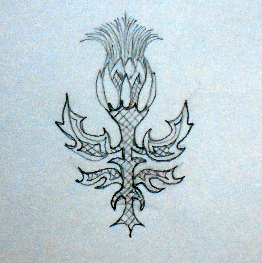 Thistle Drawing - Thistle Tattoo III by Georgia Donovan