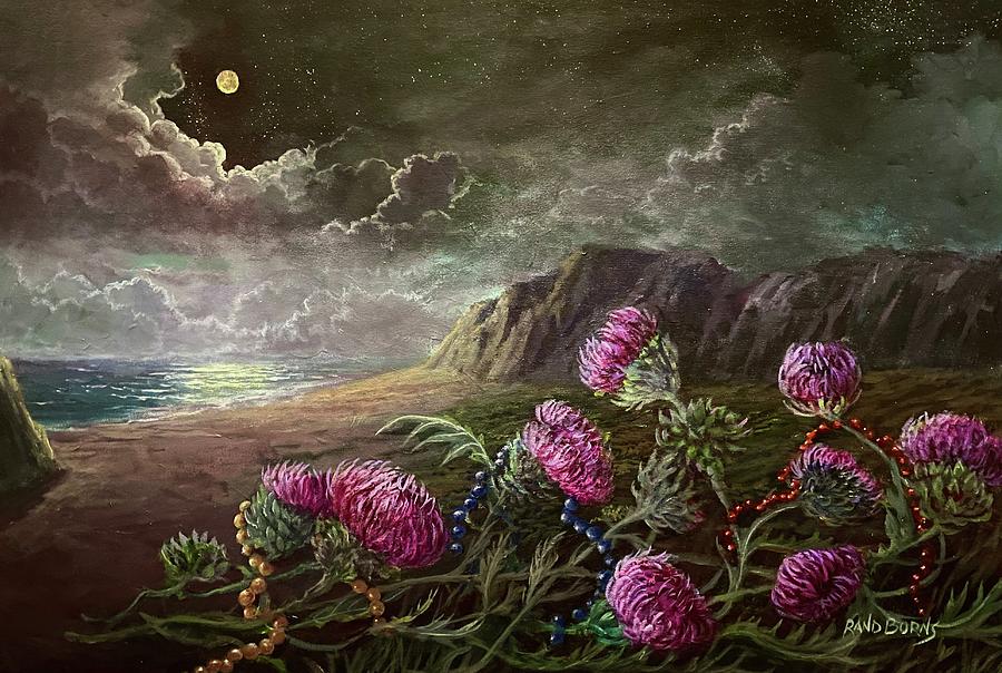 SOLD Thistles And Jewels Painting by Rand Burns