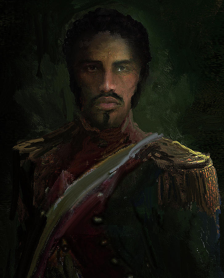 Thomas Alexandre Dumas -- Dragoon Portrait Painting by Joseph Feely