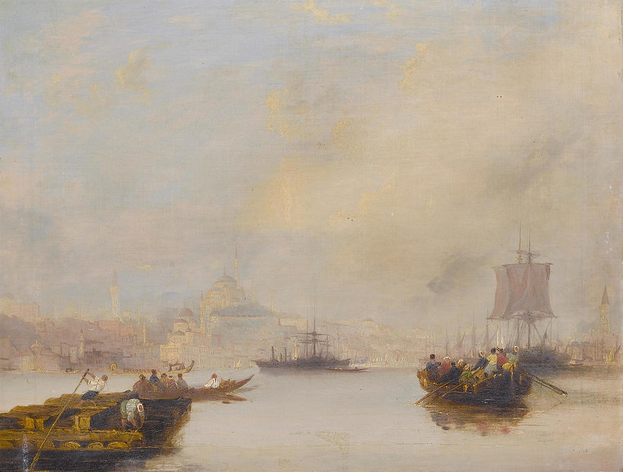 Thomas Allom F.r.i.b.a.  Constantinople From The Entrance Of The Golden Horn Painting