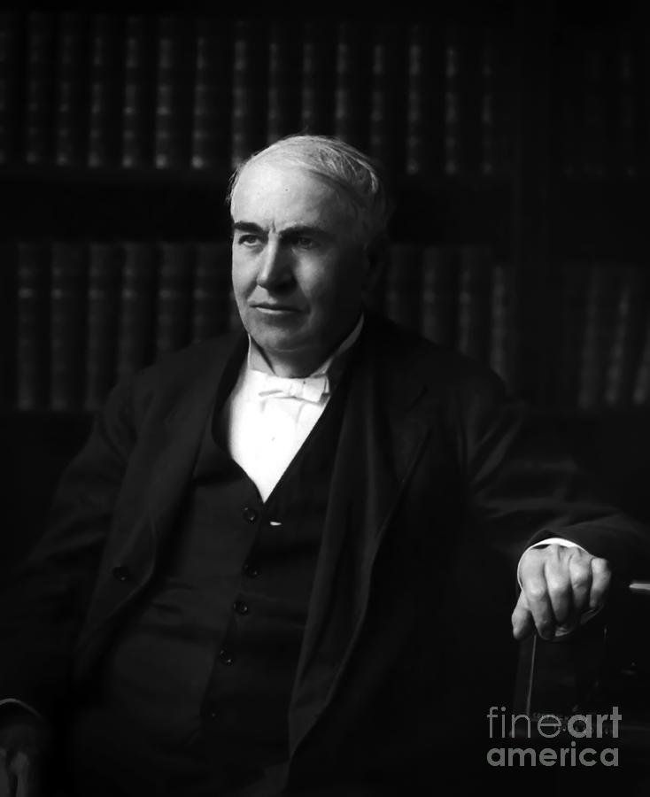 Thomas Alva Edison 1913 Photograph by Sad Hill - Bizarre Los Angeles Archive