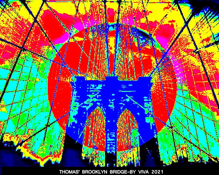 Thomas Brooklyn Bridge by VIVA Digital Art by VIVA Anderson