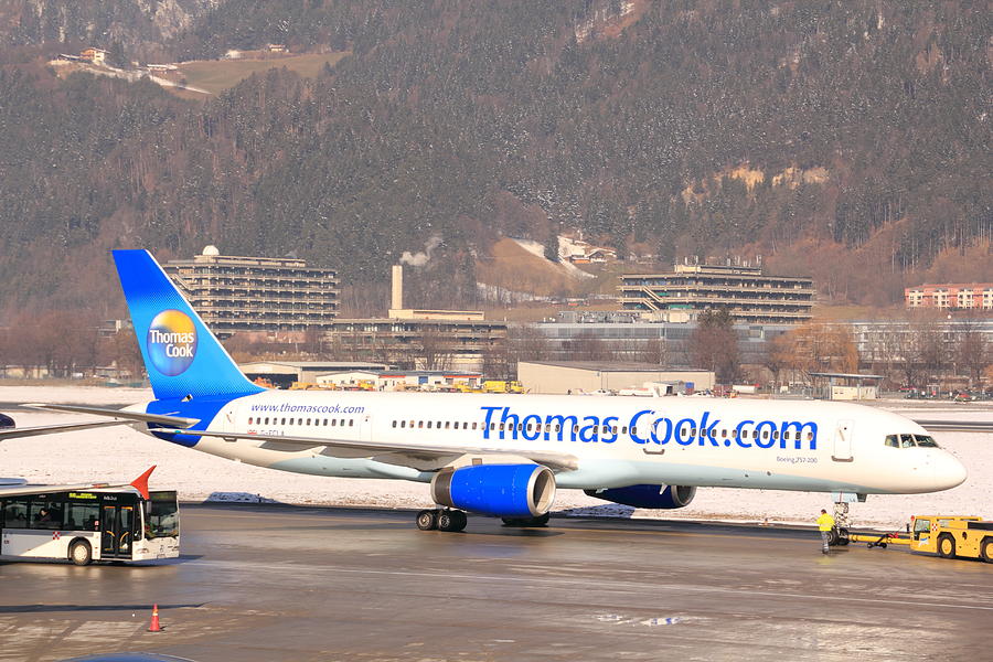 Thomas Cook Boeing 757-200 passenger jet in Innsbruck Photograph by Pejft