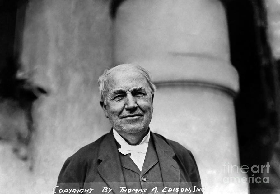 Thomas Edison 1914 Photograph by Sad Hill - Bizarre Los Angeles Archive
