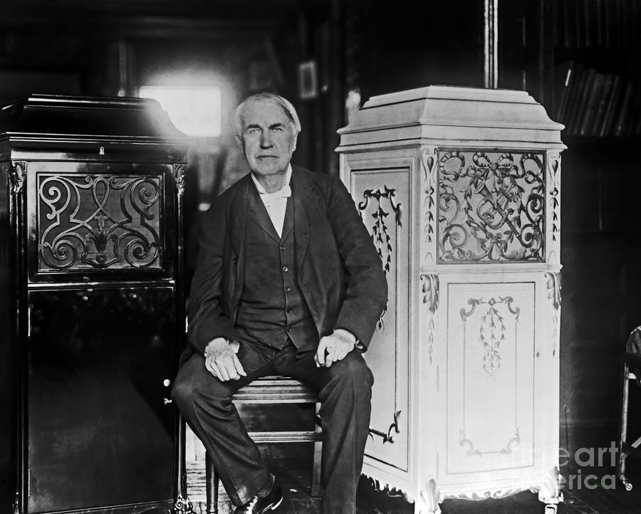 Thomas Edison Phonographs 1912 Photograph by Sad Hill - Bizarre Los Angeles Archive