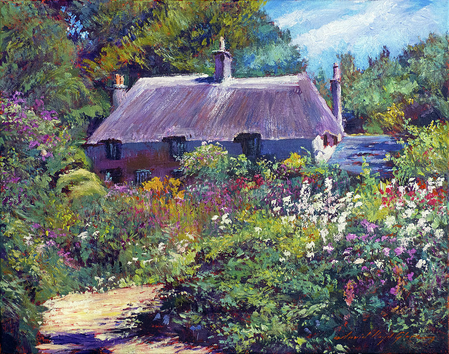 Thomas Hardy Cottage and Garden Painting by David Lloyd Glover