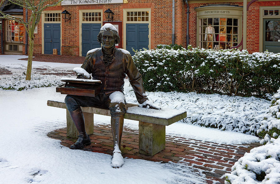 Winter Photograph - Thomas Jefferson in Snow by Sally Weigand
