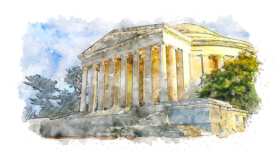Thomas Jefferson Memorial - 02 Painting by AM FineArtPrints