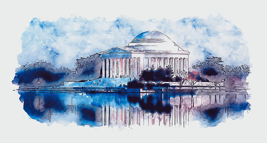 Thomas Jefferson Memorial - 03 Painting by AM FineArtPrints