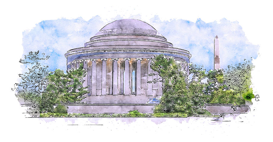 Thomas Jefferson Memorial - 05 Painting by AM FineArtPrints