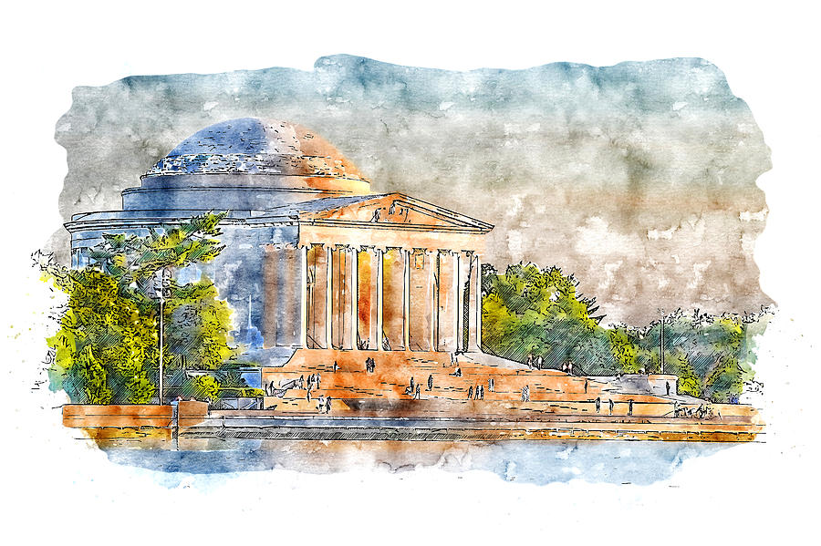 Thomas Jefferson Memorial - 06 Painting by AM FineArtPrints