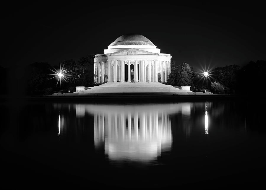 Thomas Jefferson Memorial in Black and White Photograph by Gene ...