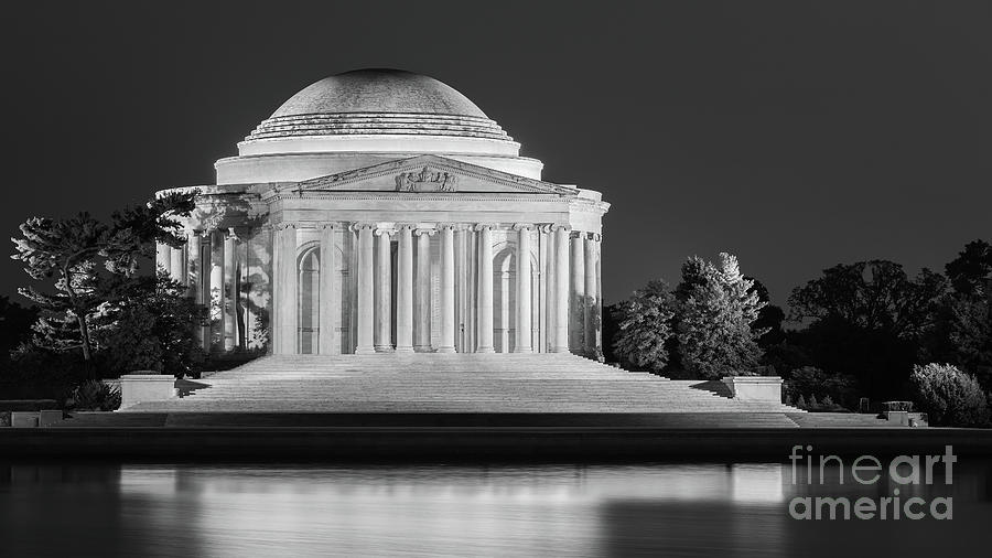 Thomas Jefferson Memorial in Black and White Photograph by Henk Meijer Photography