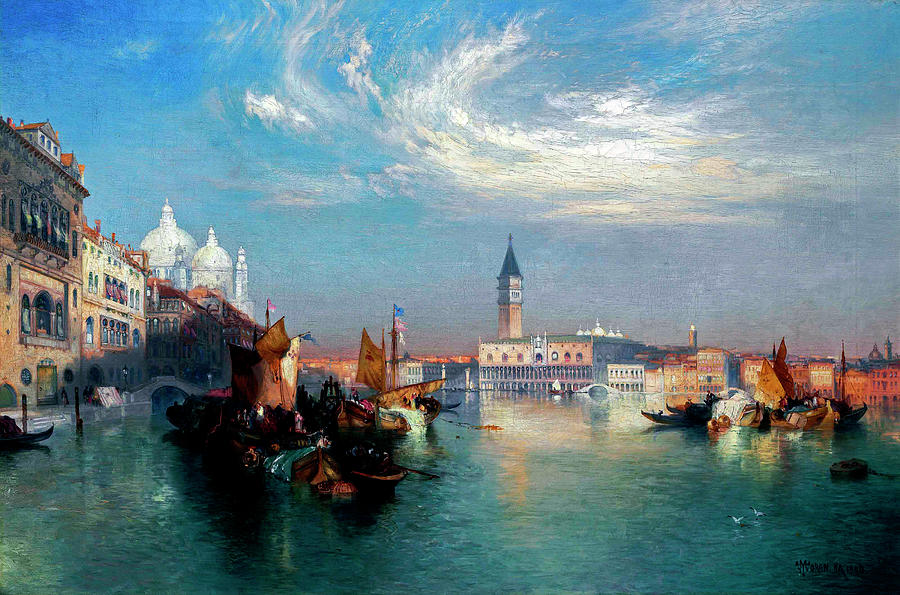 Thomas Moran 1837 1926 The Entrance To The Grand Canal Painting