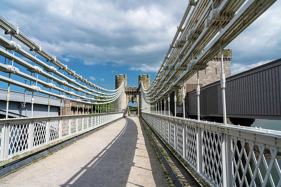 Thomas Telford suspension bridge to the Castle in Conwy Photograph by ...